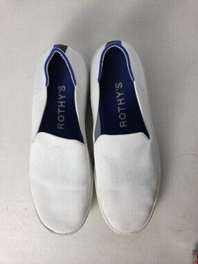Rothys The Original Slip On Sneakers Womens Sz 8 Shoes White Round Toe Casual